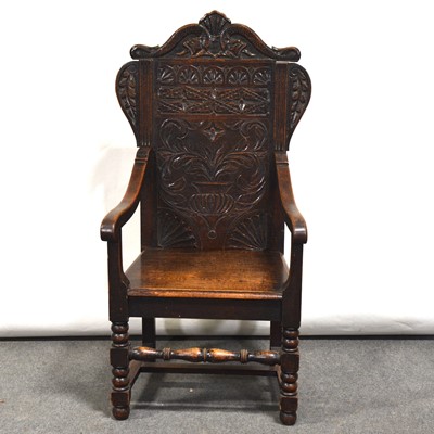 Lot 31 - Victorian oak wainscot chair