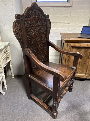 Lot 31 - Victorian oak wainscot chair