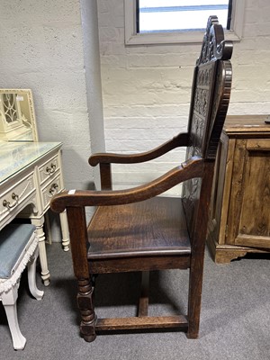 Lot 31 - Victorian oak wainscot chair