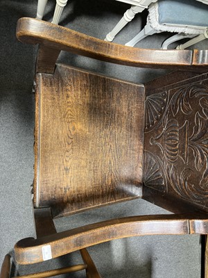 Lot 31 - Victorian oak wainscot chair