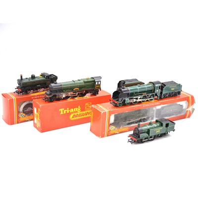 Lot 373 - Five Hornby and Tri-ang OO gauge steam locomotives, some boxed