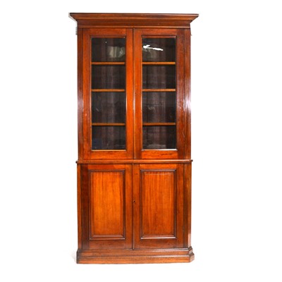Lot 443 - Victorian walnut bookcase, adapted