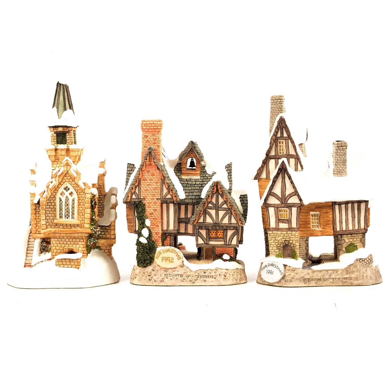 Lot 123 - Ten David Winter Christmas-themed cottages.
