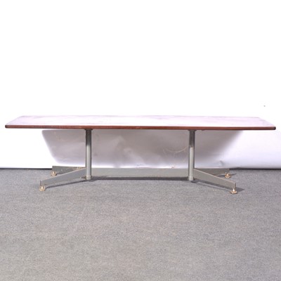Lot 7 - 1960s rosewood and chrome metal coffee table, G Morley & Son, High Wycombe
