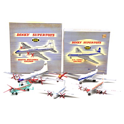 Lot 2 - Five Dinky Toys die-cast aircraft, some boxed