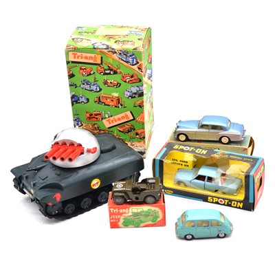 Lot 103 - Six Tri-ang die-cast models, including Spot on, some boxed