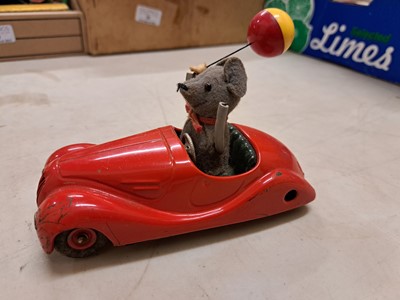 Lot 180 - Two trays of toys, including toy guns, soft toys, wooden toys, vehicles, etc.