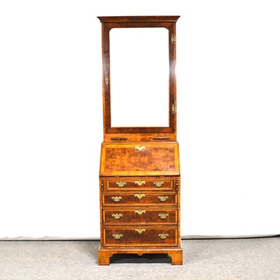 Lot 100 - George I style walnut bureau bookcase