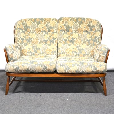 Lot 531 - Ercol beech framed three piece lounge suite