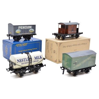 Lot 226 - Four ACE trains O gauge freight wagons, some boxed