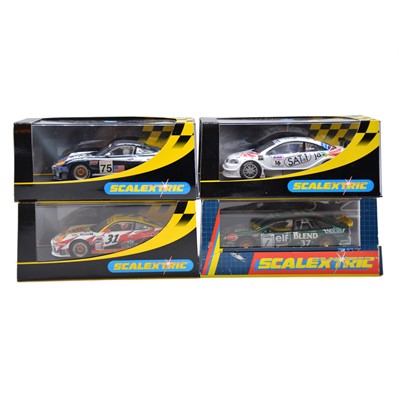 Lot 129 - Four Scalextric slot cars, boxed
