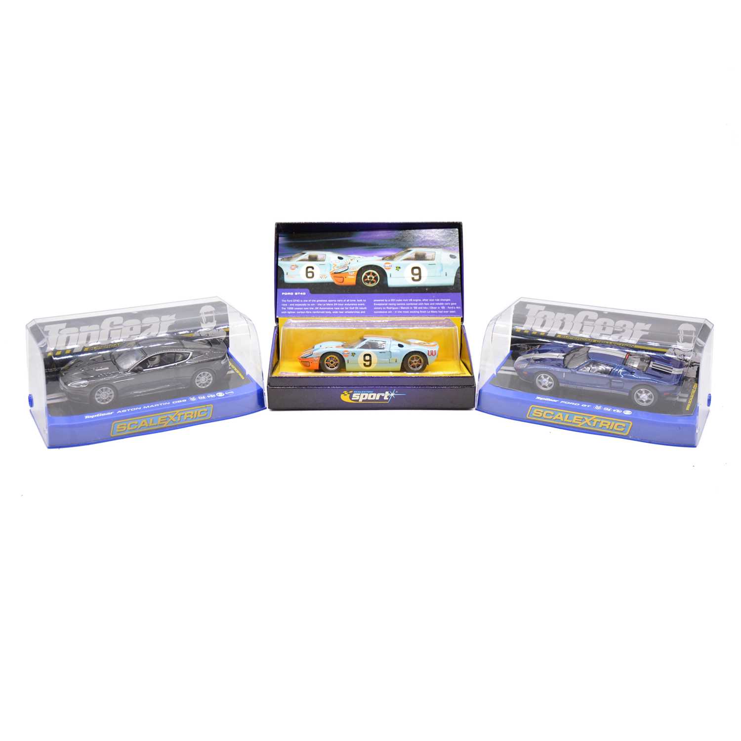 Lot 124 - Three Scalextric slot cars, including Top Gear, boxed