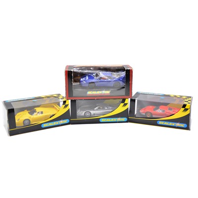 Lot 128 - Four Scalextric slot cars, boxed