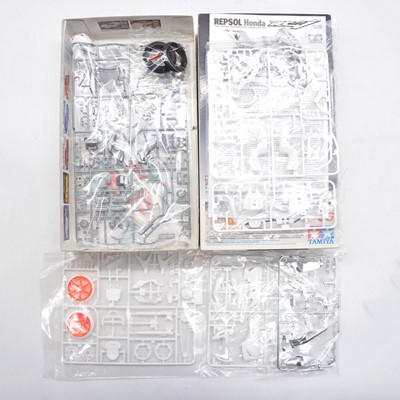 Lot 137 - Three Tamiya model motorcycle kits, unbuilt, boxed