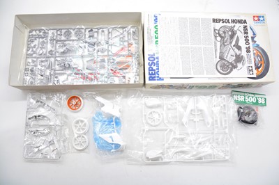 Lot 136 - Three Tamiya model Honda kits, unbuilt, boxed