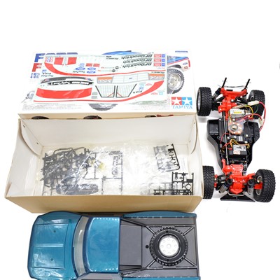 Lot 138 - Tamiya Ford F-150 remote control kit, Futaba Attack 2ER, both boxed