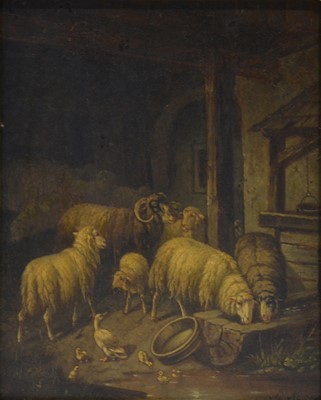 Lot 283 - Adolf Nowey, Barn interiors, a pair