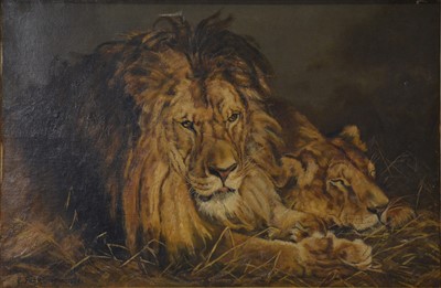 Lot 240 - E Parkinson, Lion and Lioness