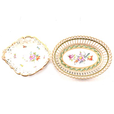 Lot 96 - Two Dresden porcelain baskets