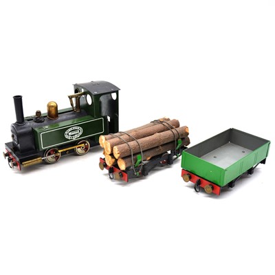 Lot 250 - Mamod SL1 live steam locomotive with two freight cars