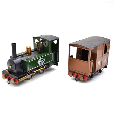 Lot 255 - Mamod SL1 live steam locomotive, with brake car