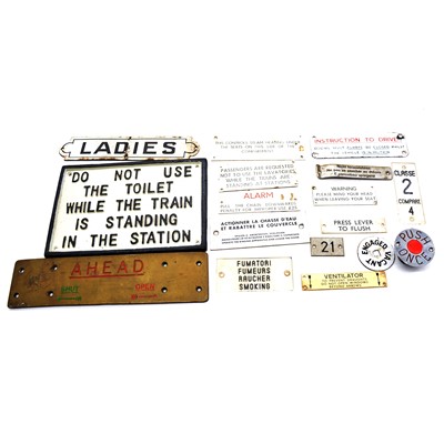 Lot 439 - Seventeen enamel, metal and other railway signs