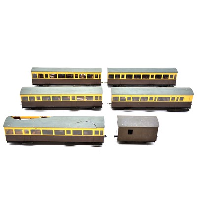 Lot 348 - Six OO gauge narrow gauge wagons, including kit built brake car