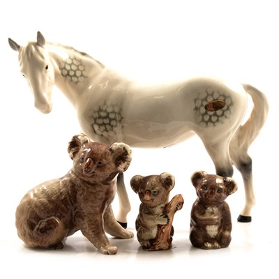 Lot 31 - Three Beswick horses and three Beswick Koala Bears.