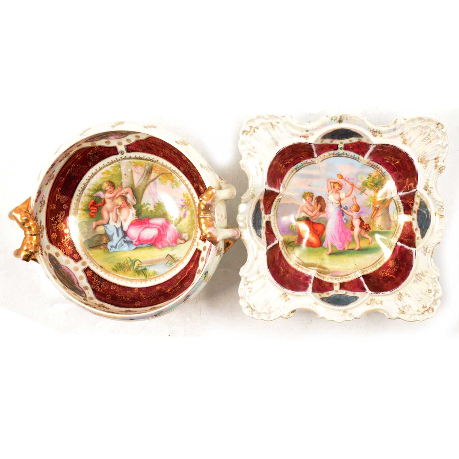 Lot 51 - Seven assorted Royal Vienna style bowls with lustred grounds