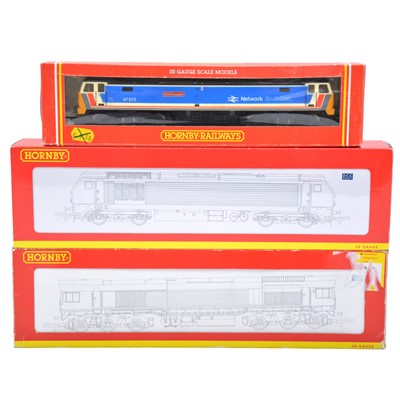 Lot 393 - Three Hornby OO gauge diesel electric locomotive, including two DCC ready