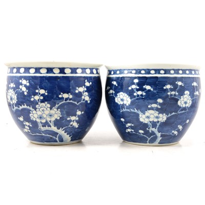 Lot 95 - Pair of Chinese Prunus pattern jardinieres