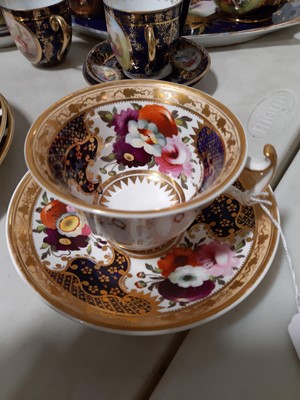 Lot 26 - Small group of English porcelain teawares, and two Continental coffee cans
