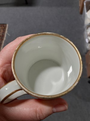 Lot 26 - Small group of English porcelain teawares, and two Continental coffee cans