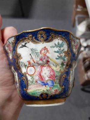 Lot 26 - Small group of English porcelain teawares, and two Continental coffee cans