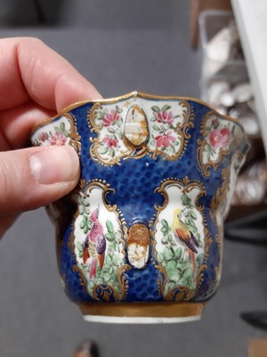 Lot 26 - Small group of English porcelain teawares, and two Continental coffee cans