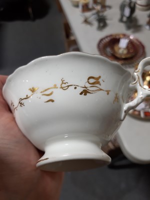Lot 26 - Small group of English porcelain teawares, and two Continental coffee cans