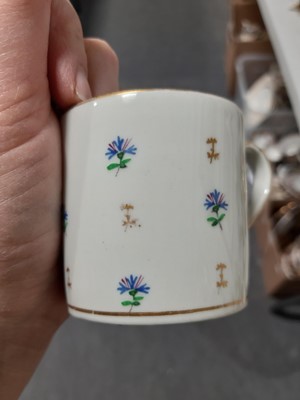 Lot 26 - Small group of English porcelain teawares, and two Continental coffee cans