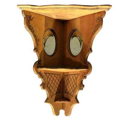 Lot 484 - Beech corner shelf