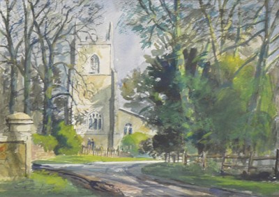 Lot 230 - Arthur Scaife, Skeffington Church and two other pictures