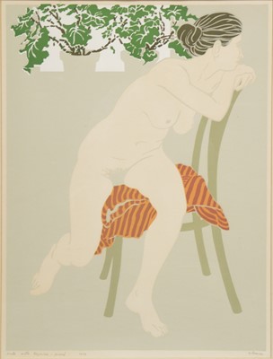 Lot 402 - Phyllis Sloane, Nude with Begonias