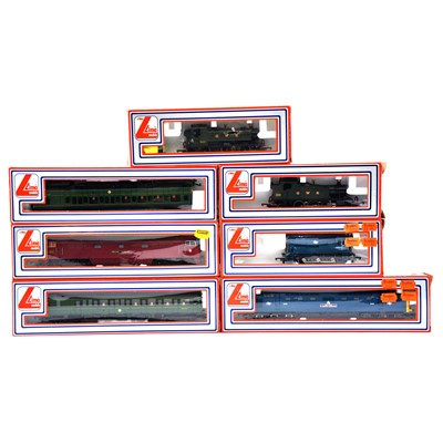 Lot 383 - Six Lima OO gauge locomotives, one with dummy car, boxed