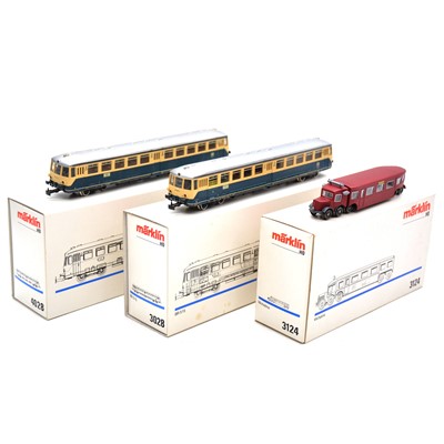 Lot 406 - Marklin HO gauge railbuses, boxed