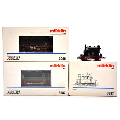 Lot 420 - Three Marklin HO gauge tank locomotives, boxed