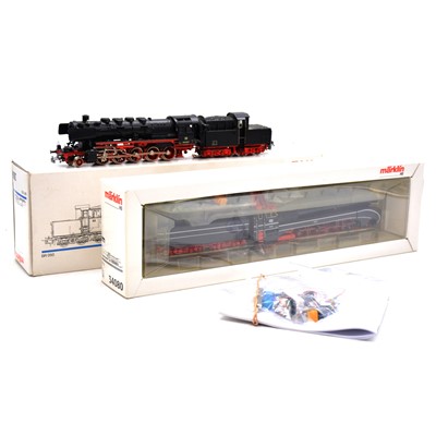Lot 408 - Two Marklin HO gauge steam locomotives, with digital conversion equipment, boxed