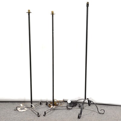 Lot 312 - Pair of modern metal standard lamps, and another