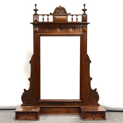 Lot 354 - French walnut mirror dresser top
