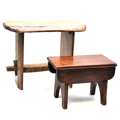 Lot 353 - Small joint stool and another small oak stool