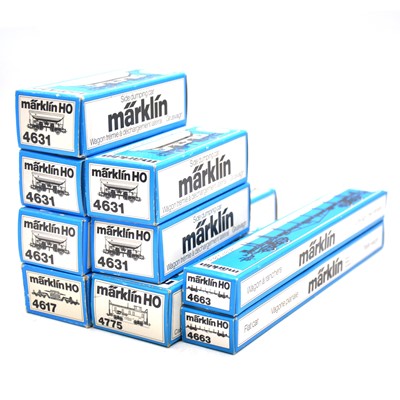 Lot 429 - Nine Marklin HO gauge freight cars, boxed