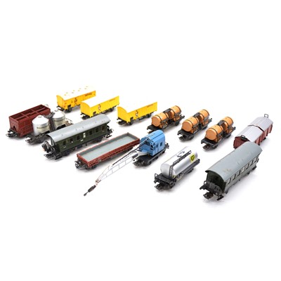 Lot 430 - Fourteen Marklin HO gauge wagons and coaches