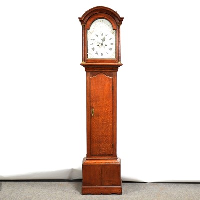 Lot 361 - Georgian oak longcase 8-day clock, signed Francis Mee, Higham Ferers